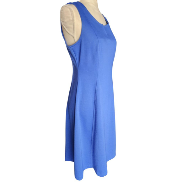 Talbots Royal Blue Sleeveless Knit Sheath Dress Size 6 Stretch Ponte Knee Length - Picture 2 of 10